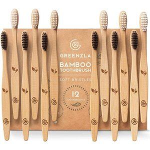 Bamboo Toothbrushes (12 Pack) |BPA Free Soft Bristles Toothbrushes| Eco-Friendly